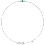Platinum Round Lab-Grown Alexandrite Bezel-Set Link Bracelet