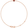 14K Gold Round Natural Mozambique Garnet Bezel-Set Link Bracelet - Rose Gold