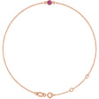 14K Gold Round Natural Pink Tourmaline Bezel-Set Link Bracelet - Rose Gold