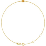 14K Gold Round Natural Citrine Bezel-Set Link Bracelet - Yellow Gold
