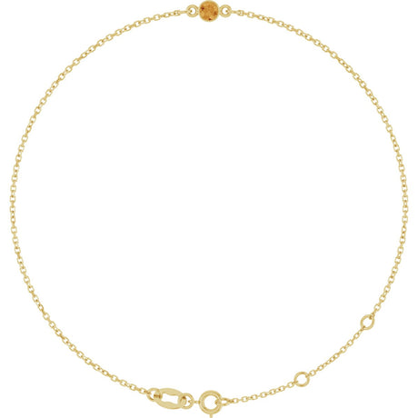 14K Gold Round Natural Citrine Bezel-Set Link Bracelet - Yellow Gold