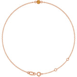 14K Gold Round Natural Citrine Bezel-Set Link Bracelet - Rose Gold