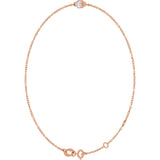 14K Gold Round Lab-Grown Diamond Bezel-Set Link Bracelet - Rose Gold - view 2