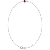 Platinum Round Natural Ruby Bezel-Set Link Bracelet - view 2