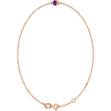 14K Gold Round Natural Amethyst Bezel-Set Link Bracelet - Rose Gold - view 2