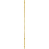 14K Gold Round Natural White Sapphire Bezel-Set Link Bracelet - Yellow Gold - view 3