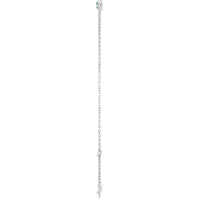 Platinum Round Lab-Grown Alexandrite Bezel-Set Link Bracelet - view 3