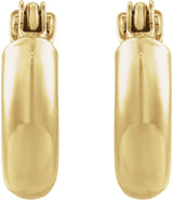 14K Gold Tube Hoop Earrings - Yellow Gold - view 2
