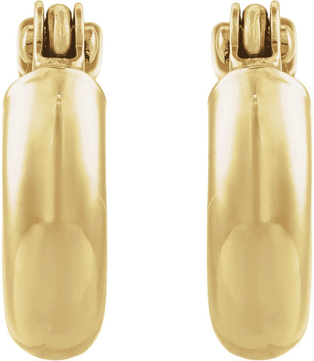 14K Gold Tube Hoop Earrings - Yellow Gold - view 2