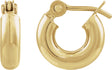 14K Gold Tube Hoop Earrings - Yellow Gold