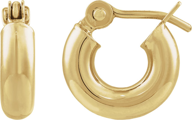 14K Gold Tube Hoop Earrings - Yellow Gold
