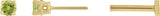 14K Gold Natural Peridot Round 4-Prong Lightweight Stud Earrings - Yellow Gold