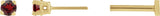 14K Gold Natural Mozambique Garnet Round 4-Prong Lightweight Stud Earrings - Yellow Gold