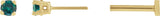 14K Gold Natural Alexandrite Round 4-Prong Lightweight Stud Earrings - Yellow Gold