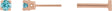 14K Gold Natural Blue Zircon Round 4-Prong Lightweight Stud Earrings - Rose Gold