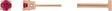 14K Gold Natural Ruby Round 4-Prong Lightweight Stud Earrings - Rose Gold