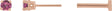 14K Gold Natural Pink Tourmaline Round 4-Prong Lightweight Stud Earrings - Rose Gold