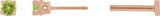 14K Gold Natural Peridot Round 4-Prong Lightweight Stud Earrings - Rose Gold
