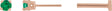 14K Gold Lab-Grown Emerald Round 4-Prong Lightweight Stud Earrings - Rose Gold