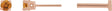 14K Gold Natural Citrine Round 4-Prong Lightweight Stud Earrings - Rose Gold
