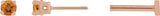 14K Gold Natural Citrine Round 4-Prong Lightweight Stud Earrings - Rose Gold