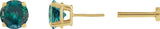 14K Gold Lab-Grown Alexandrite Round 4-Prong Lightweight Stud Earrings - Yellow Gold