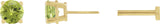 14K Gold Natural Peridot Round 4-Prong Lightweight Stud Earrings - Yellow Gold