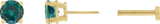 14K Gold Lab-Grown Alexandrite Round 4-Prong Lightweight Stud Earrings - Yellow Gold