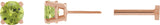 14K Gold Natural Peridot Round 4-Prong Lightweight Stud Earrings - Rose Gold