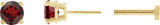 14K Gold Natural Mozambique Garnet Round 4-Prong Lightweight Stud Earrings - Yellow Gold