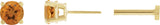 14K Gold Natural Citrine Round 4-Prong Lightweight Stud Earrings - Yellow Gold
