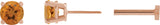 14K Gold Natural Citrine Round 4-Prong Lightweight Stud Earrings - Rose Gold