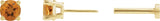 14K Gold Natural Citrine Round 4-Prong Lightweight Stud Earrings - Yellow Gold