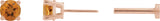14K Gold Natural Citrine Round 4-Prong Lightweight Stud Earrings - Rose Gold