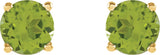 14K Gold Natural Peridot Round 4-Prong Lightweight Stud Earrings – 2.5-8mm Stones - Yellow Gold - view 2