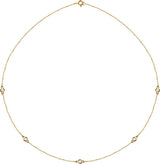 14K Gold Lab-Grown Diamond Bezel-Set Station Necklace - Yellow Gold