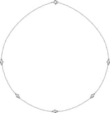 14K Gold Lab-Grown Diamond Bezel-Set Station Necklace - White Gold
