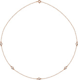 14K Gold Lab-Grown Diamond Bezel-Set Station Necklace - Rose Gold