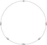 14K Gold Lab-Grown Diamond Bezel-Set Station Necklace - White Gold