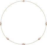 14K Gold Lab-Grown Diamond Bezel-Set Station Necklace - Rose Gold