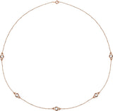 14K Gold Lab-Grown Diamond Bezel-Set Station Necklace - Rose Gold