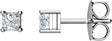 14K Gold Natural Diamond Square 4-Prong Stud Earrings – 5x5mm - White Gold