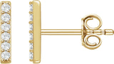 14K Gold Round Lab-Grown Diamond Bar Earrings - Yellow Gold