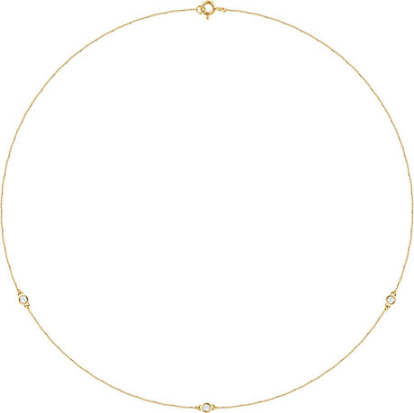 14K Gold Lab-Grown Diamond Bezel-Set Station Necklace - Yellow Gold