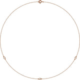 14K Gold Lab-Grown Diamond Bezel-Set Station Necklace - Rose Gold