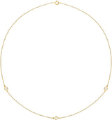 14K Gold Natural Diamond Bezel-Set Station Necklace - Yellow Gold