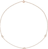 14K Gold Lab-Grown Diamond Bezel-Set Station Necklace - Rose Gold