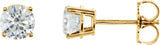 14K Gold Lab-Grown Moissanite Round 4-Prong Lightweight Stud Earrings - Yellow Gold