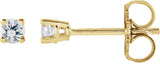 14K Gold Lab-Grown Moissanite Round 4-Prong Lightweight Stud Earrings - Yellow Gold