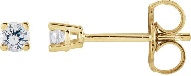 14K Gold Lab-Grown Moissanite Round 4-Prong Lightweight Stud Earrings - Yellow Gold